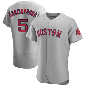 Men's Majestic Boston Red Sox #5 Nomar Garciaparra Grey Road Flex Base  Authentic Collection MLB Jersey