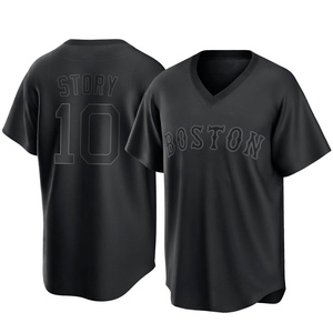 Men's Boston Red Sox Trevor Story Replica Black Pitch Fashion Jersey