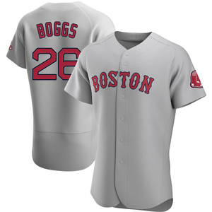 Red Sox #26 Wade Boggs Green Salute To Service Stitched Grey Jersey